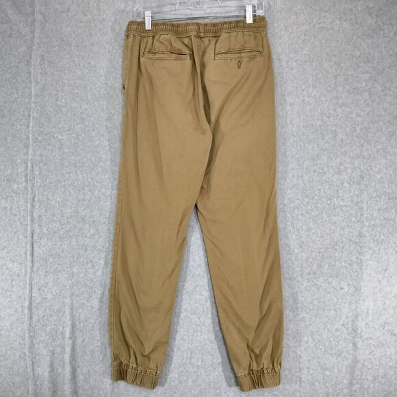 AERO Chino Jogger Pants Mens Size S Khaki Drawstring Pull On Casual Tie Solid - Picture 7 of 12